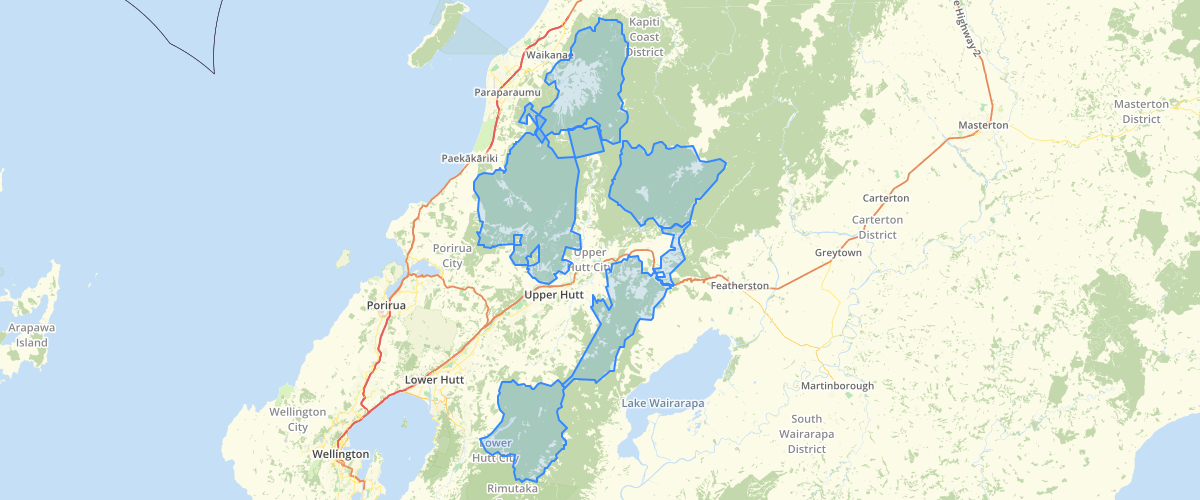 Wellington Regional Council Water Collection Areas