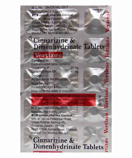 Vertizac 20mg/40mg Tablet 15s
