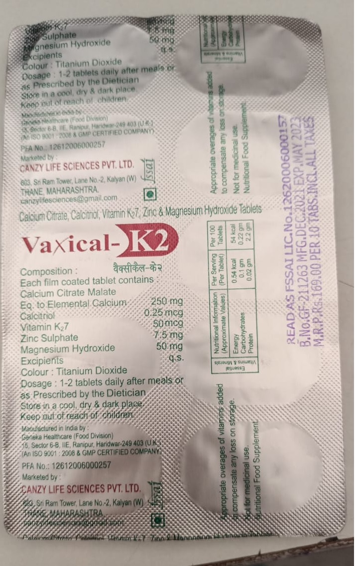 Vaxical K2 Tablet 10s