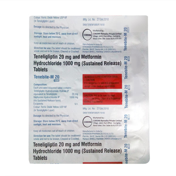 Tenebite M 1000mg/20mg Tablet SR 15s