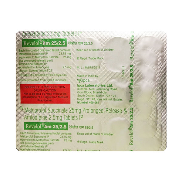 Revelol AM 2.5mg/25mg Tablet PR 15s