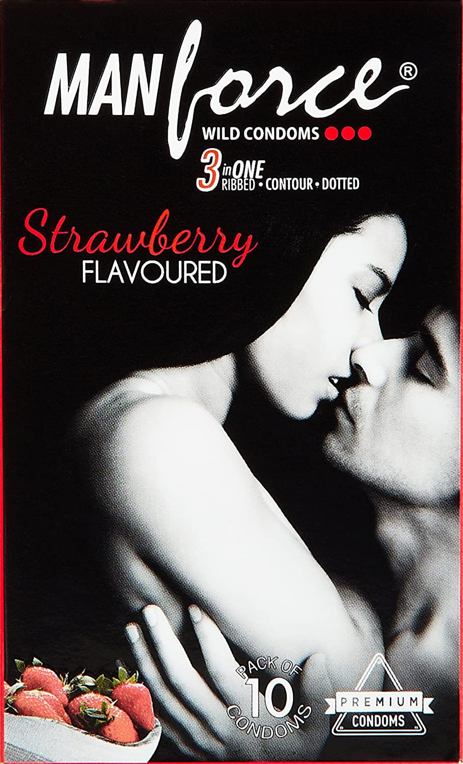 Manforce Wild Condoms Strawberry Flavour 10s