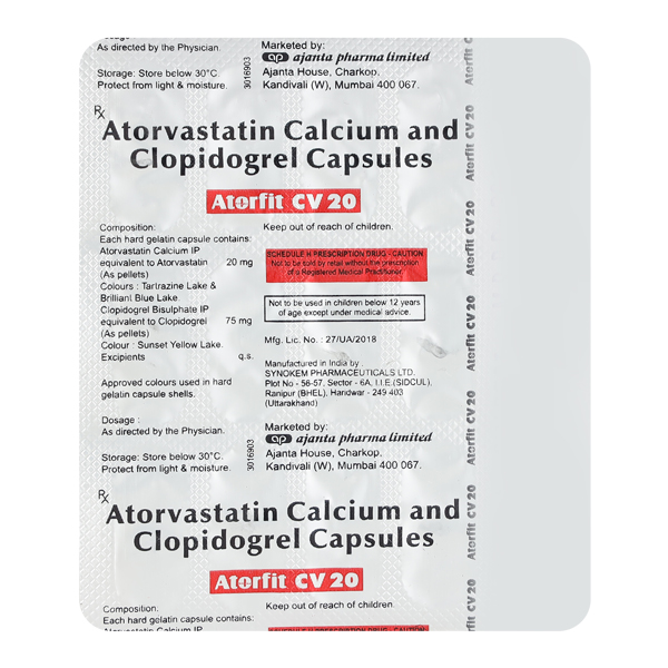 Atorfit CV 20mg/75mg Capsule 10s
