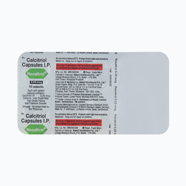 रोकाल्ट्रोल 0.25mcg कैप्सूल 10एस