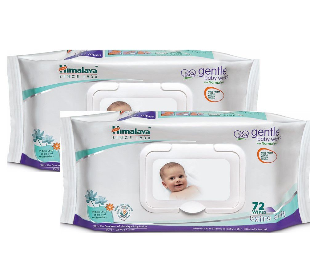 Himalaya Gentle Baby Wipes combo of 2 72s