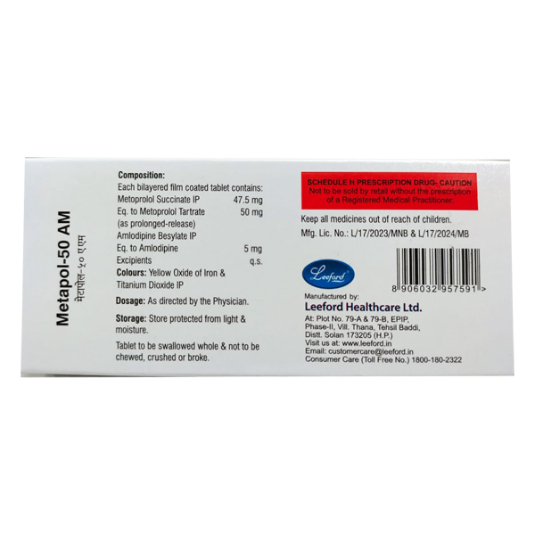 Metapol AM 5mg/50mg Tablet 10s