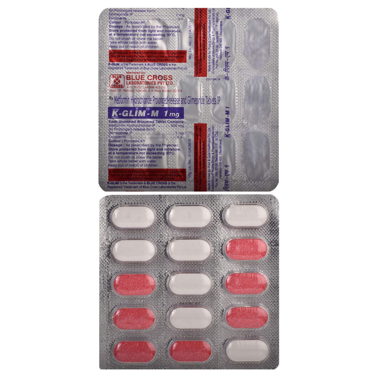 के-ग्लिम एम 1mg/500mg टैबलेट पीआर 15s