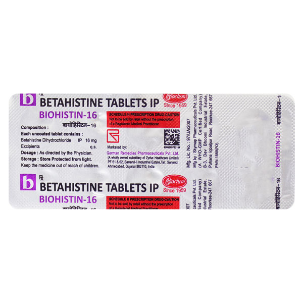 Biohistin 16mg Tablet 10s