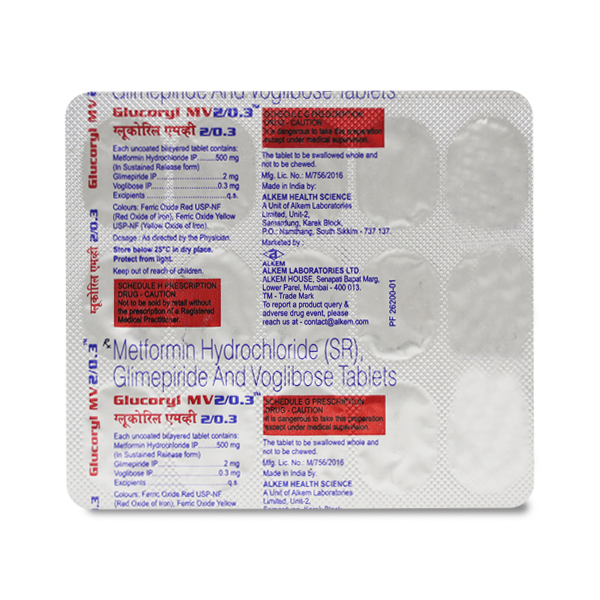 Glucoryl-MV 2/0.3 Tablet SR 15s