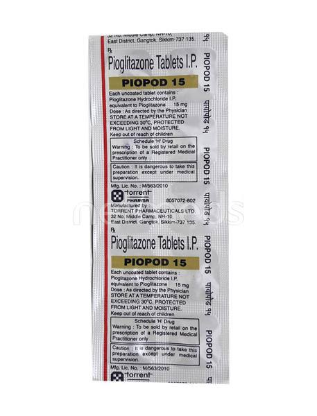 Piopod 15mg Tablet 10s