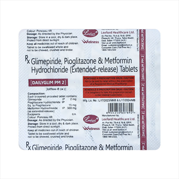 डेलीग्लिम एम 2mg/500mg टैबलेट पीआर