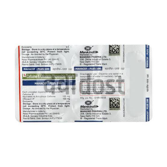 Mahacef Plus 100mg/100mg Tablet 10s