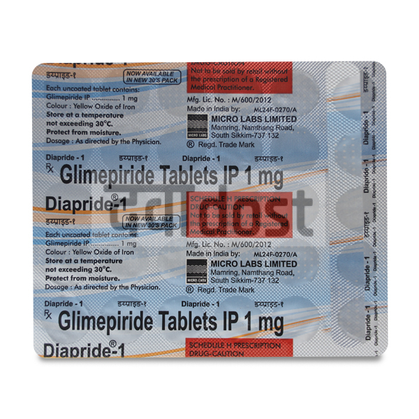 Diapride 1 Tablet 30s