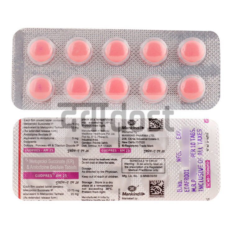 Gudpres-AM 5mg/25mg Tablet PR 10s