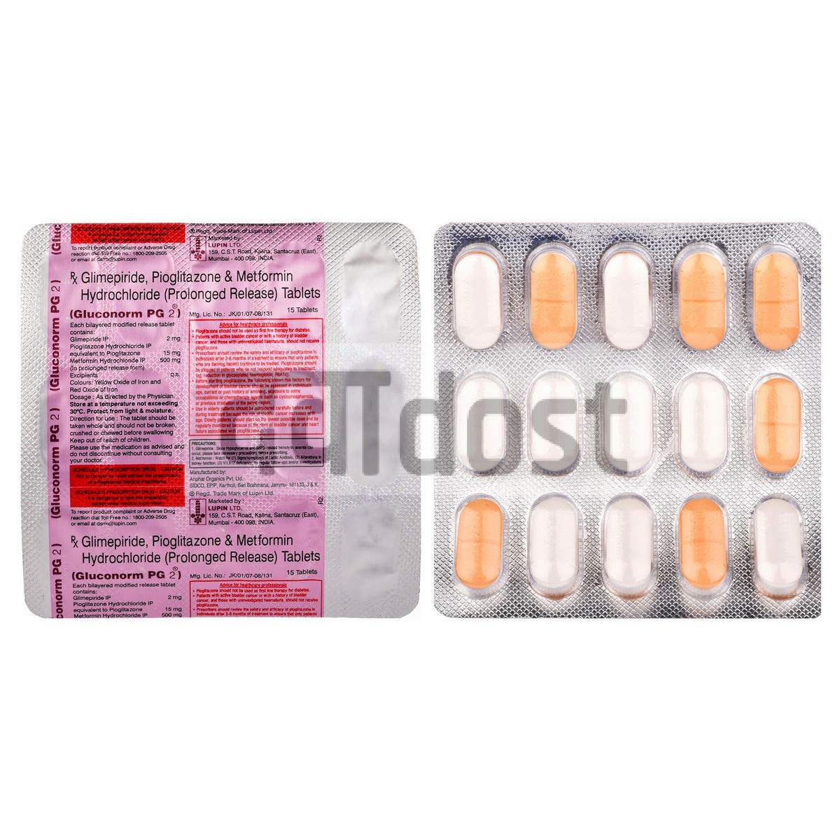 Gluconorm PG 2mg/500mg/15mg  Tablet PR 15s