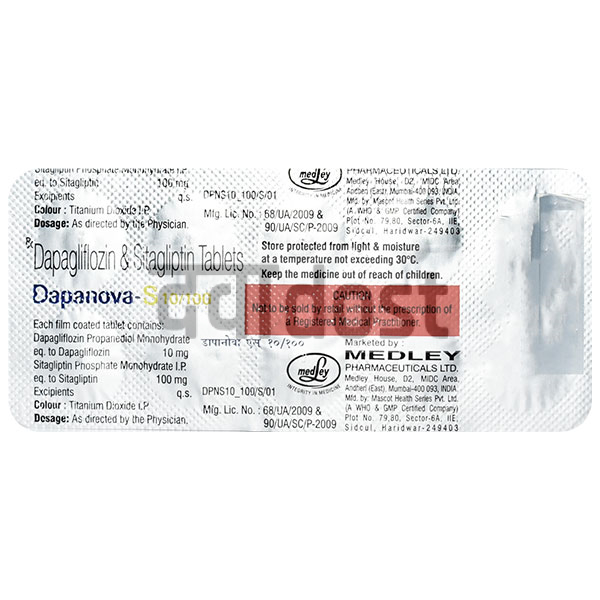 Dapanova S 10mg/100mg Tablet 10s