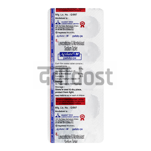 Acolate M 5mg/500mg/30mg Tablet 10s
