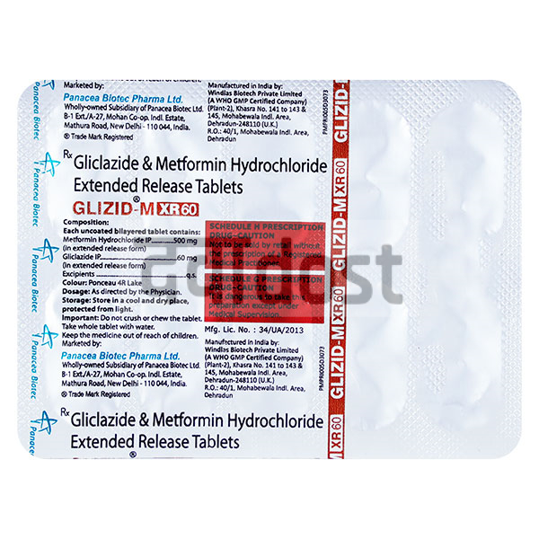 Glizid M 60mg/500mg Tablet XR 10s