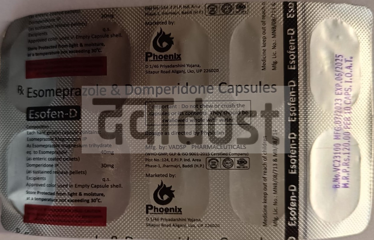 Esofen D 40mg/30mg Capsule 10s