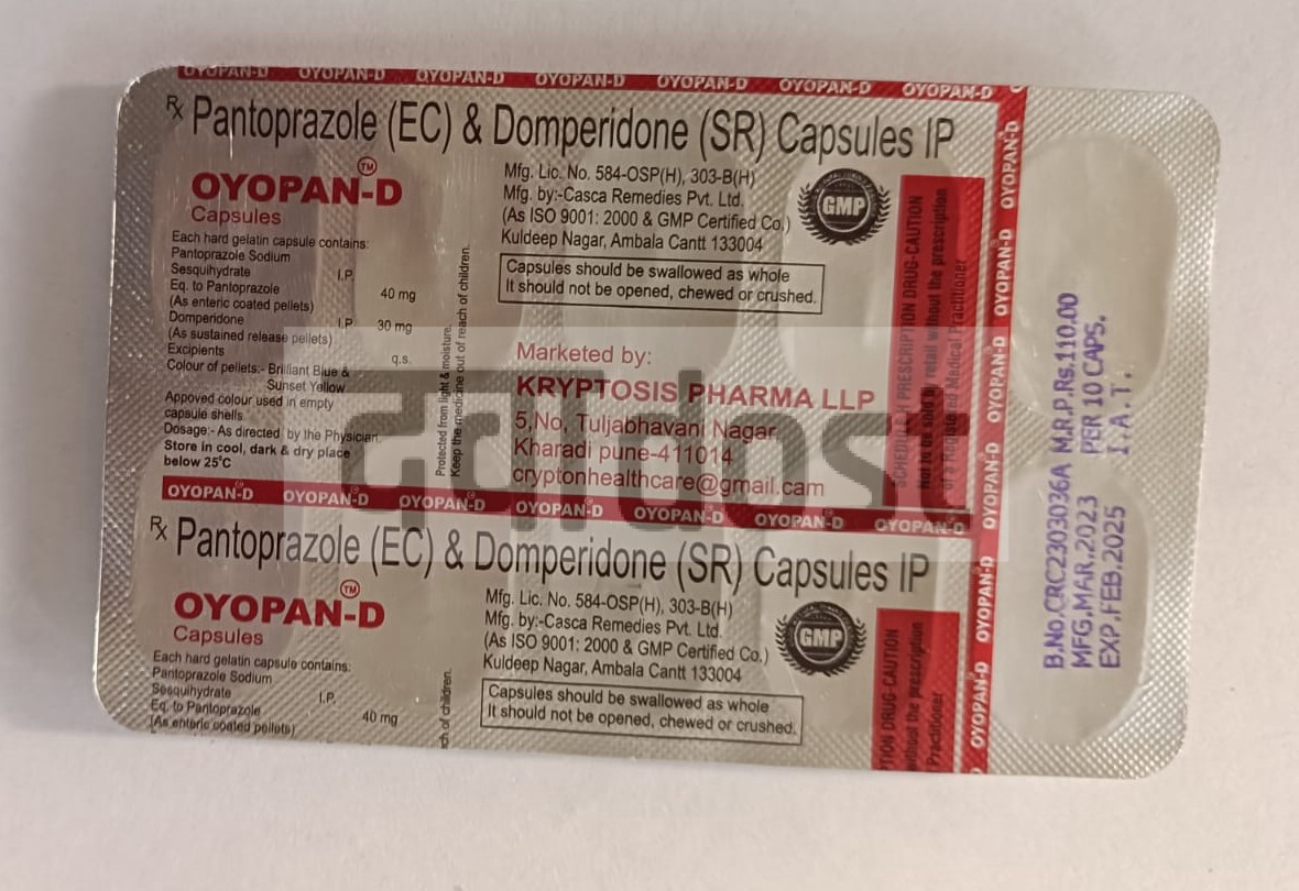 Oyopan D 30mg/40mg Capsule 10s