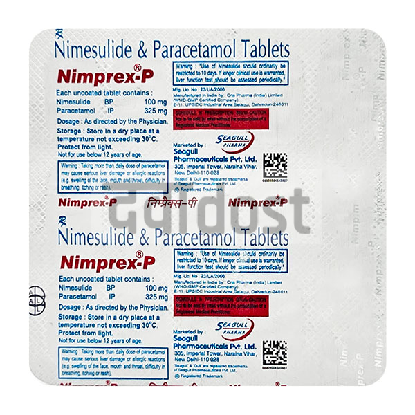 Nimprex P 100mg/325mg Tablet 15s