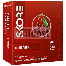 Skore 1500+ Dots Cherry Condom 3s