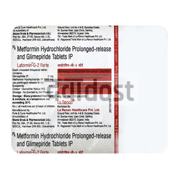 Laformin G 2mg/1000mg Forte Tablet 10s