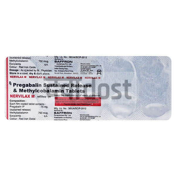 नर्विलैक्स एम 750mcg/75mg टैबलेट