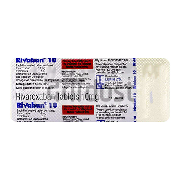 Rivaban 10mg Tablet 10s