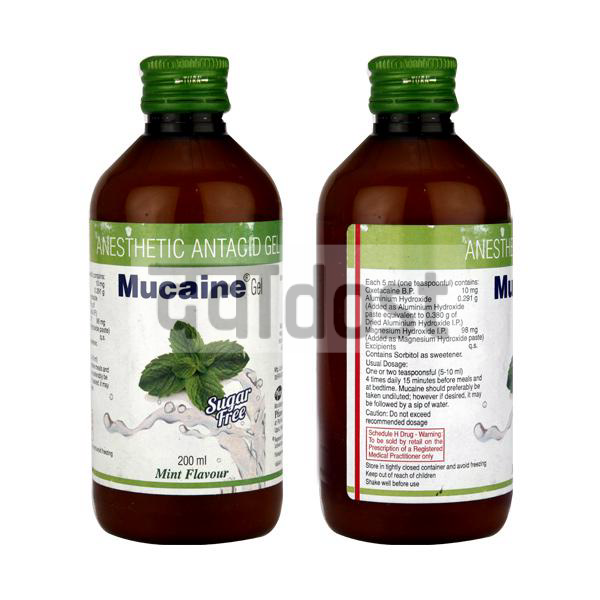 मुकेन 10mg/5ml/0.291mg/5ml/98mg/5ml ओरल जेल