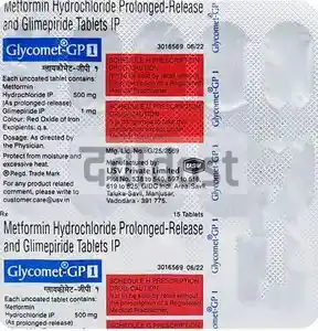 Glycomet GP 1mg/500mg Tablet PR 15s