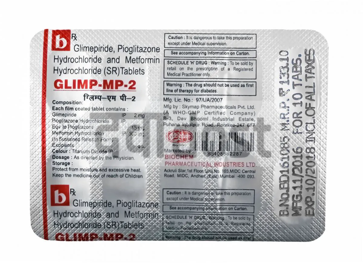 Glimp MP 2mg/500mg/15mg Tablet SR 10s