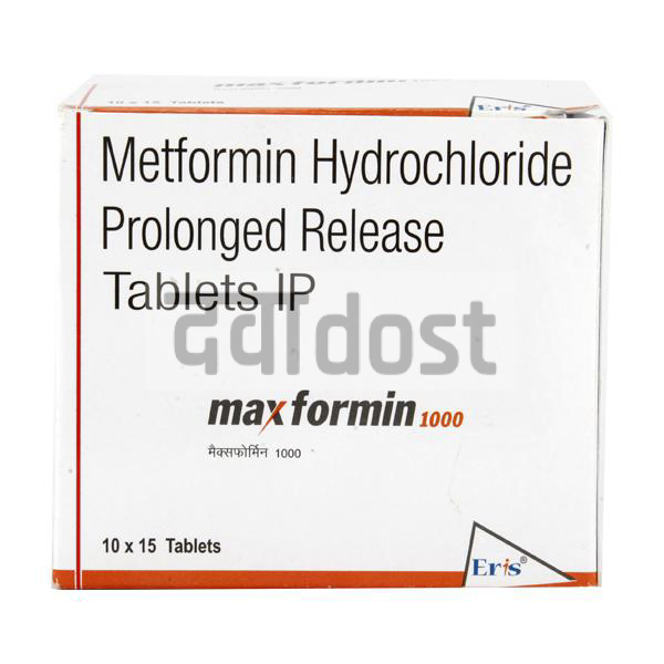 मैक्सफोर्मिन 1000mg टैबलेट पीआर