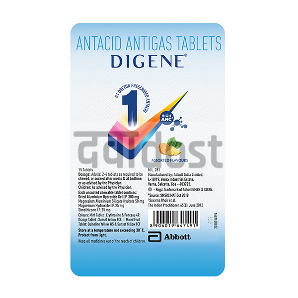 Digene Chewable Assorted Tablet 15s