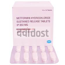 ग्लायकोमेट 850mg एसआर टैबलेट