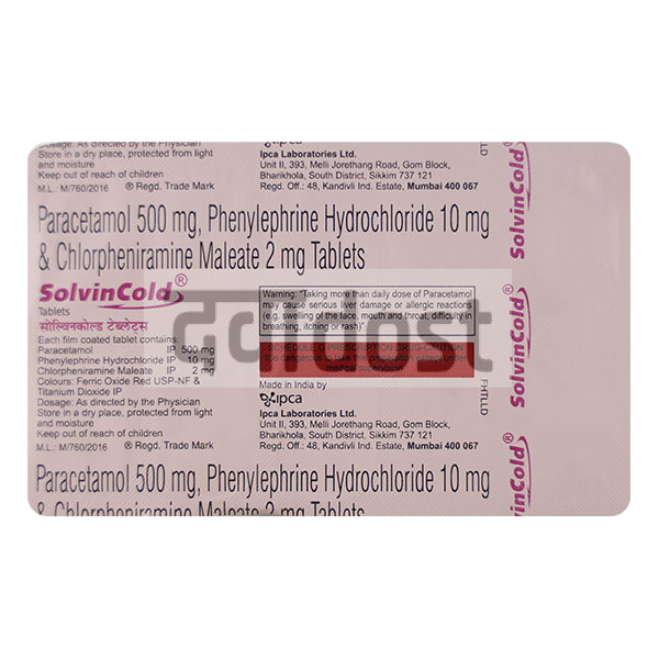 Solvin Cold 2mg/500mg/10mg Tablet 10s