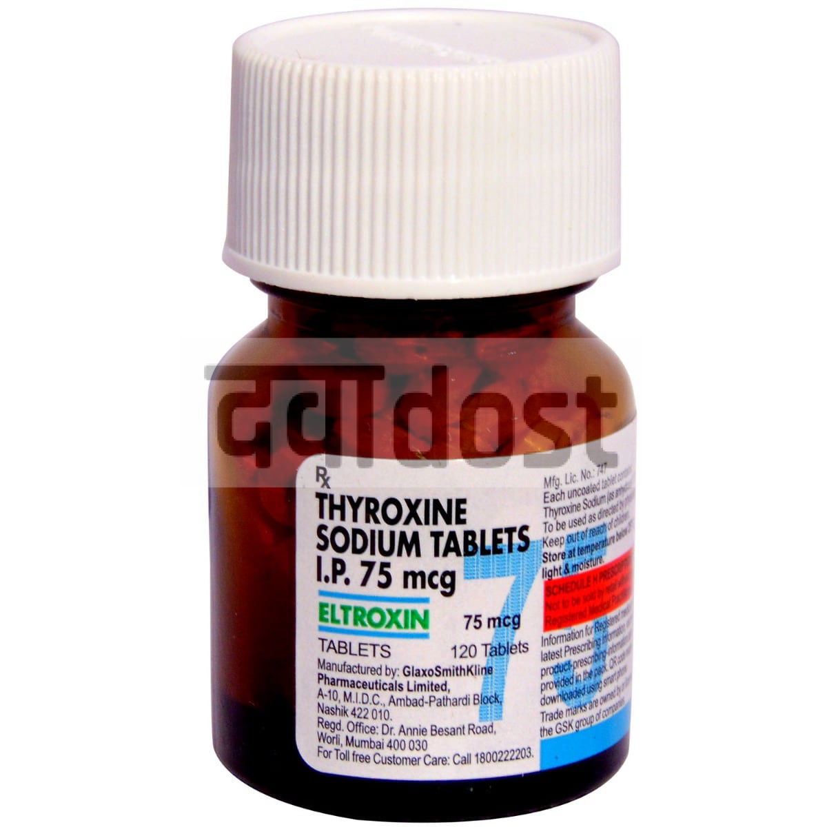 Eltroxin 75mcg Tablet 120s