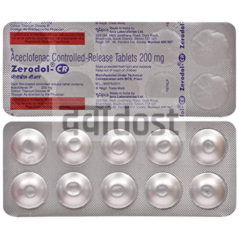 Zerodol 200mg Tablet CR 10s