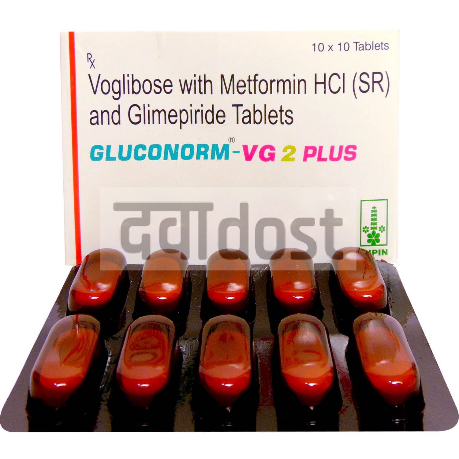 Gluconorm VG 2mg/500mg/0.3mg Tablet 15s