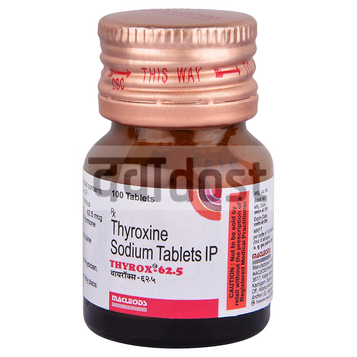 Thyrox 62.5mcg Tablet 100s