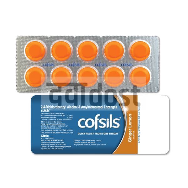 Cofsils Ginger Lemon Lozenges 10s