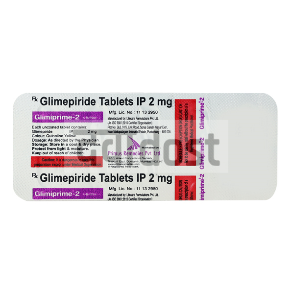 ग्लिमिप्राइम 2एमजी टैबलेट 10एस