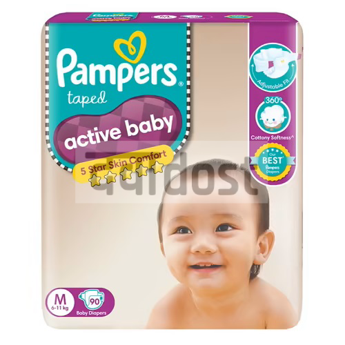 Pampers Active Baby Diaper Medium 90s PROCTER AND GAMBLE INDIA LTD (P