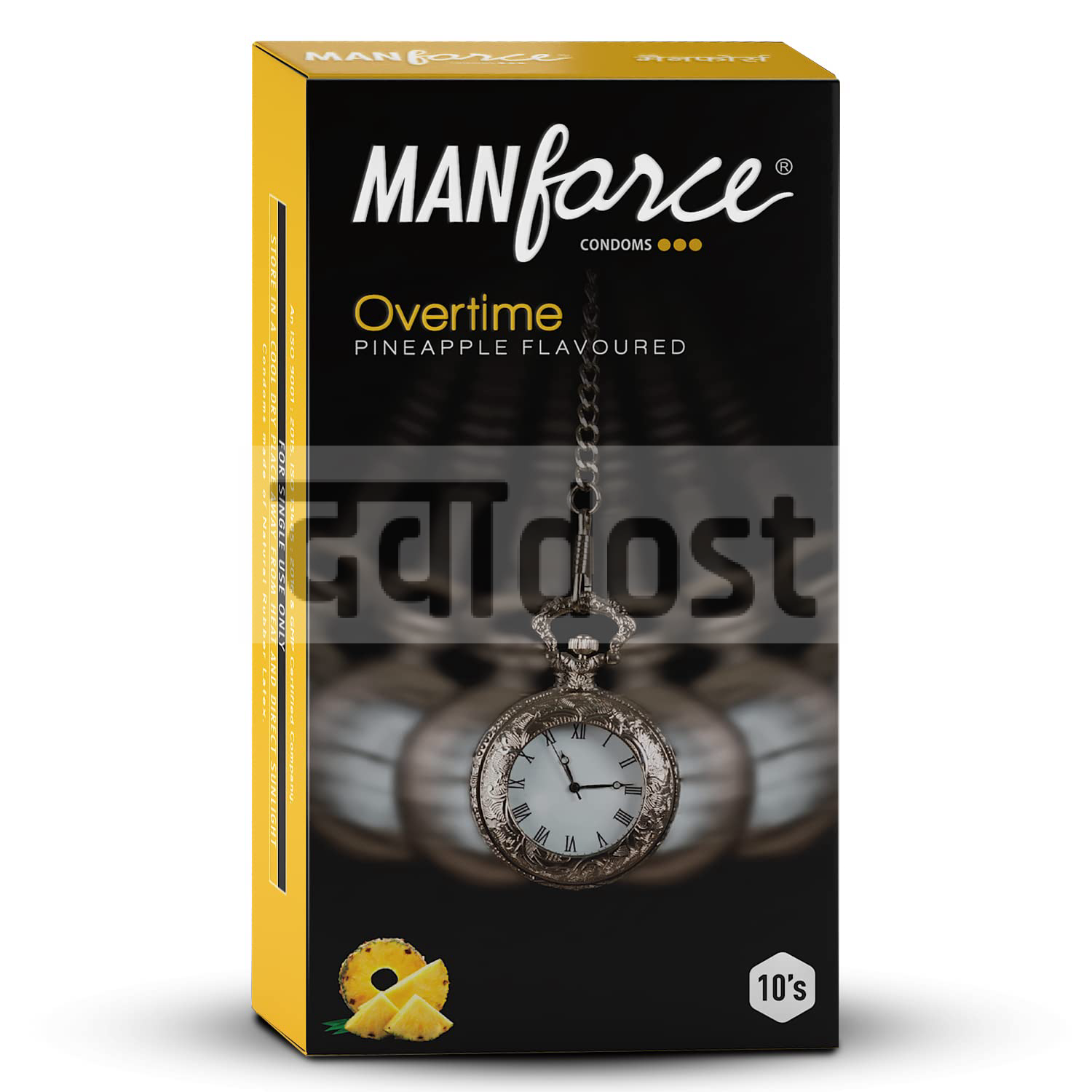 Manforce Overtime Condom Pineapple Flavour 10s