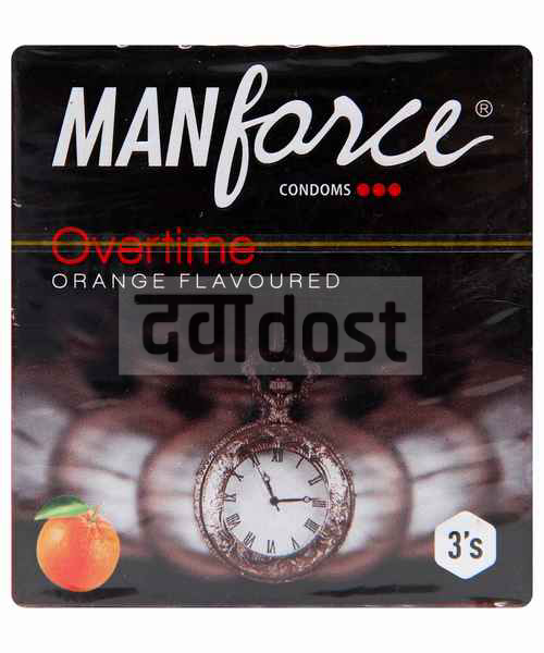 Manforce Overtime Orange Flavour Condom 3s