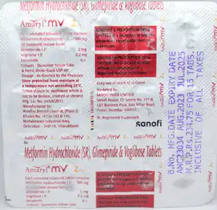 अमारिल एमवी 2mg500mg/0.2mg टैबलेट एसआर 15s के बा