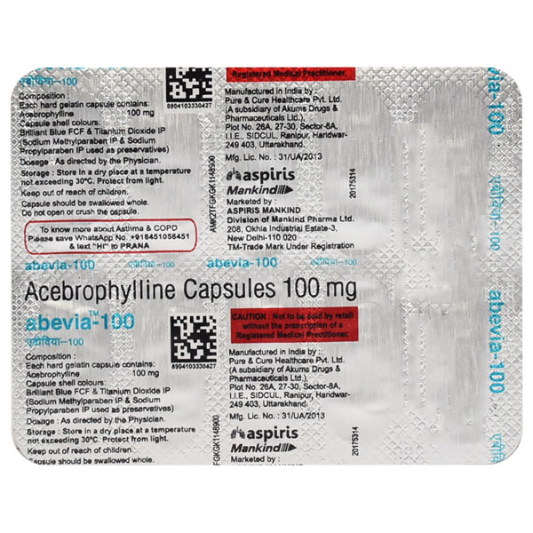 Abevia 100mg Capsule 10s