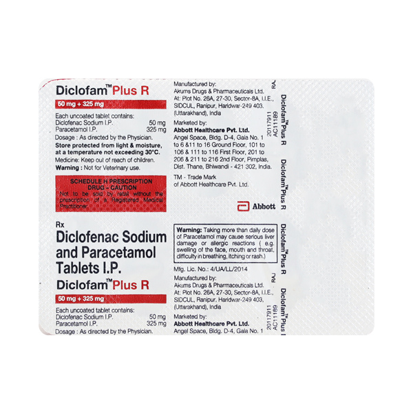 Diclofam Plus R 50mg/325mg Tablet 10s