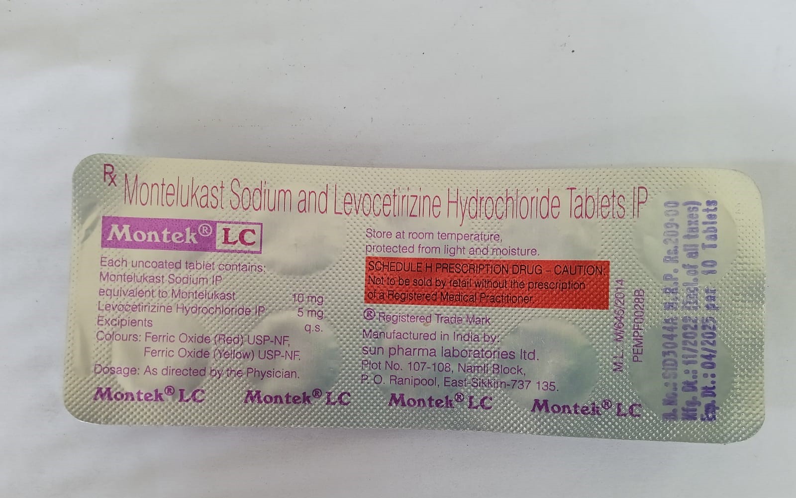 Montek LC 5mg/10mg Tablet 10s