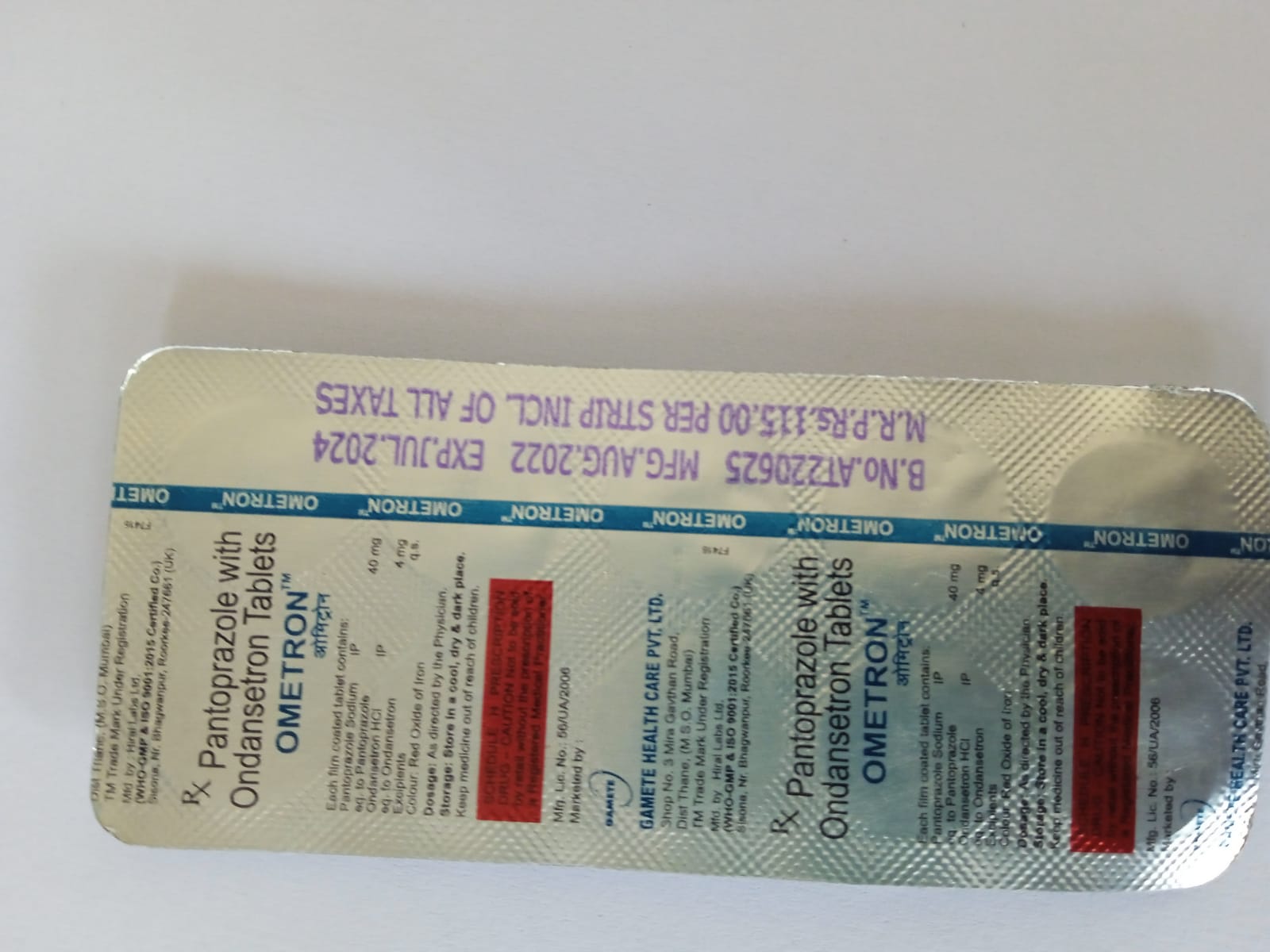 Ometron 40mg/4mg Tablet 10s